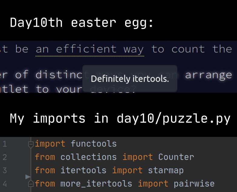 Advent of Code easter egg: using itertools Advent of Code easter egg: using itertools