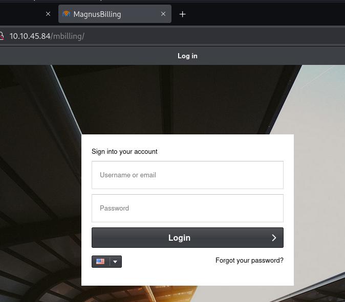 MagnusBilling login page showing service name in tab title MagnusBilling login page showing service name in tab title